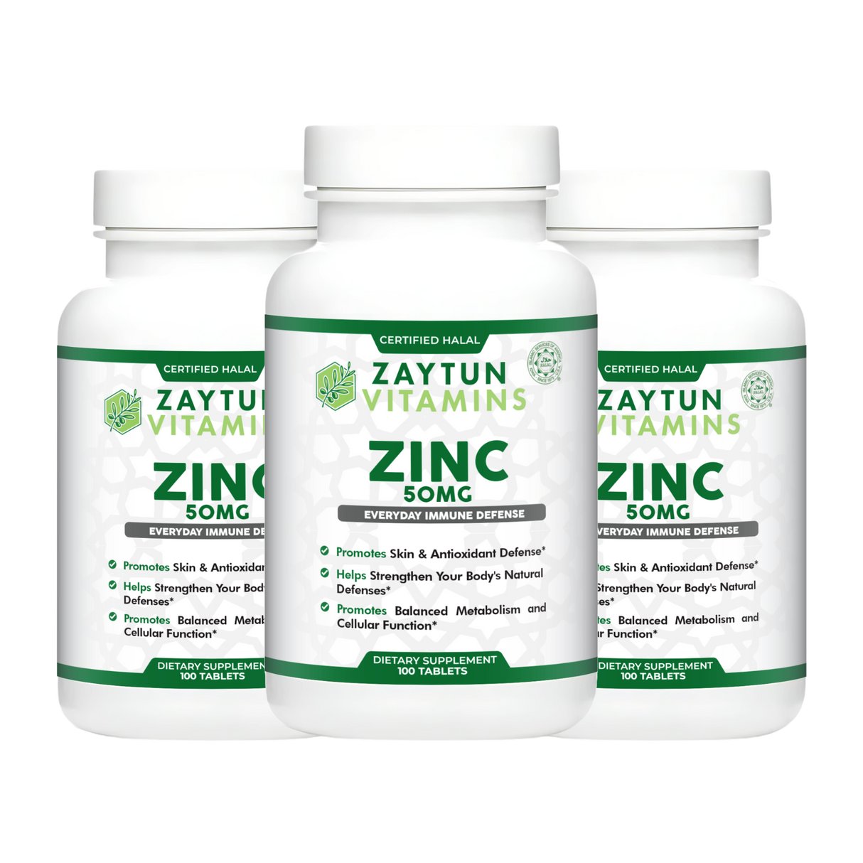 Halal Zinc 50mg Tablets (3-Pack)
