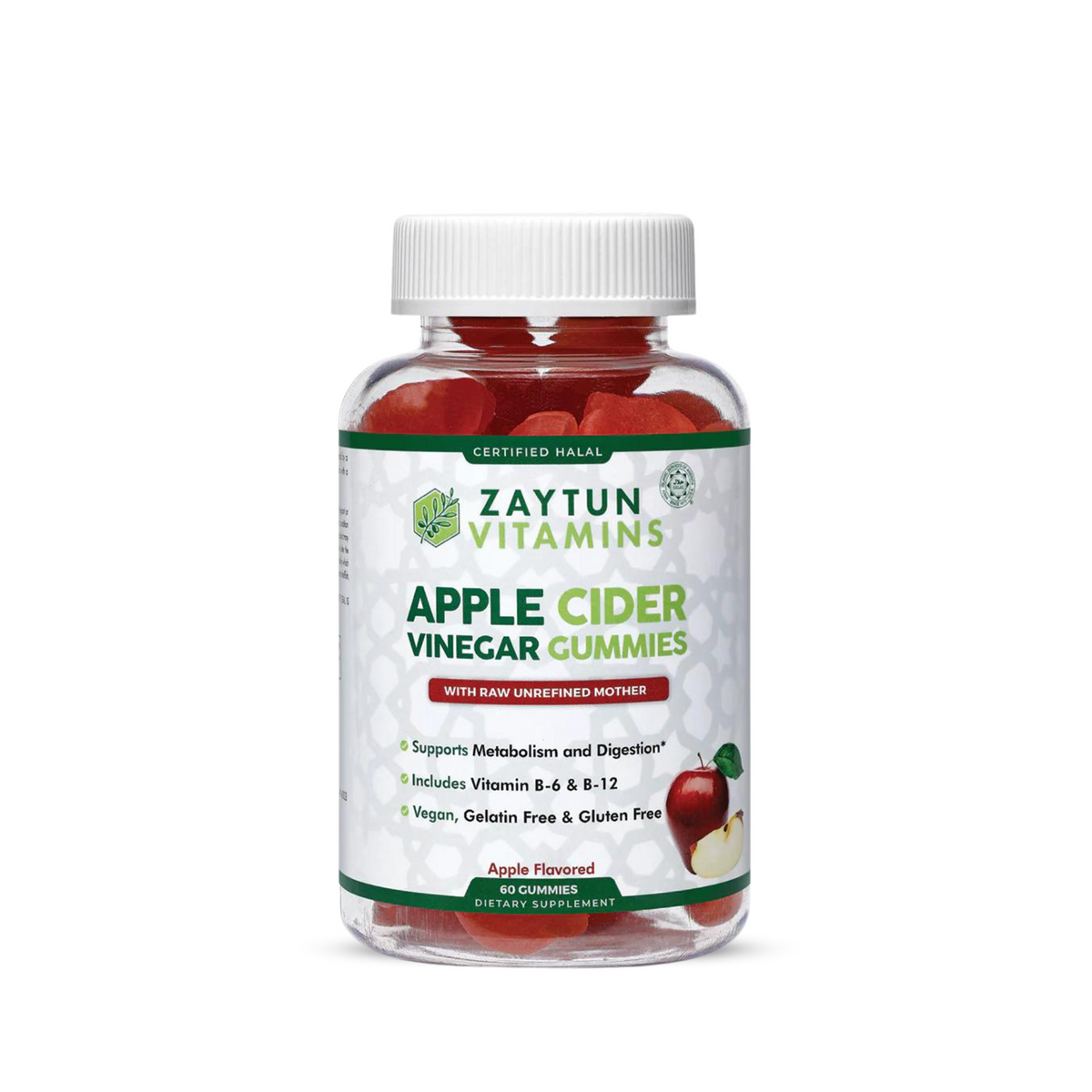 Zaytun Halal Apple Cider Vinegar Gummies, 2 Months Supply – Zaytun