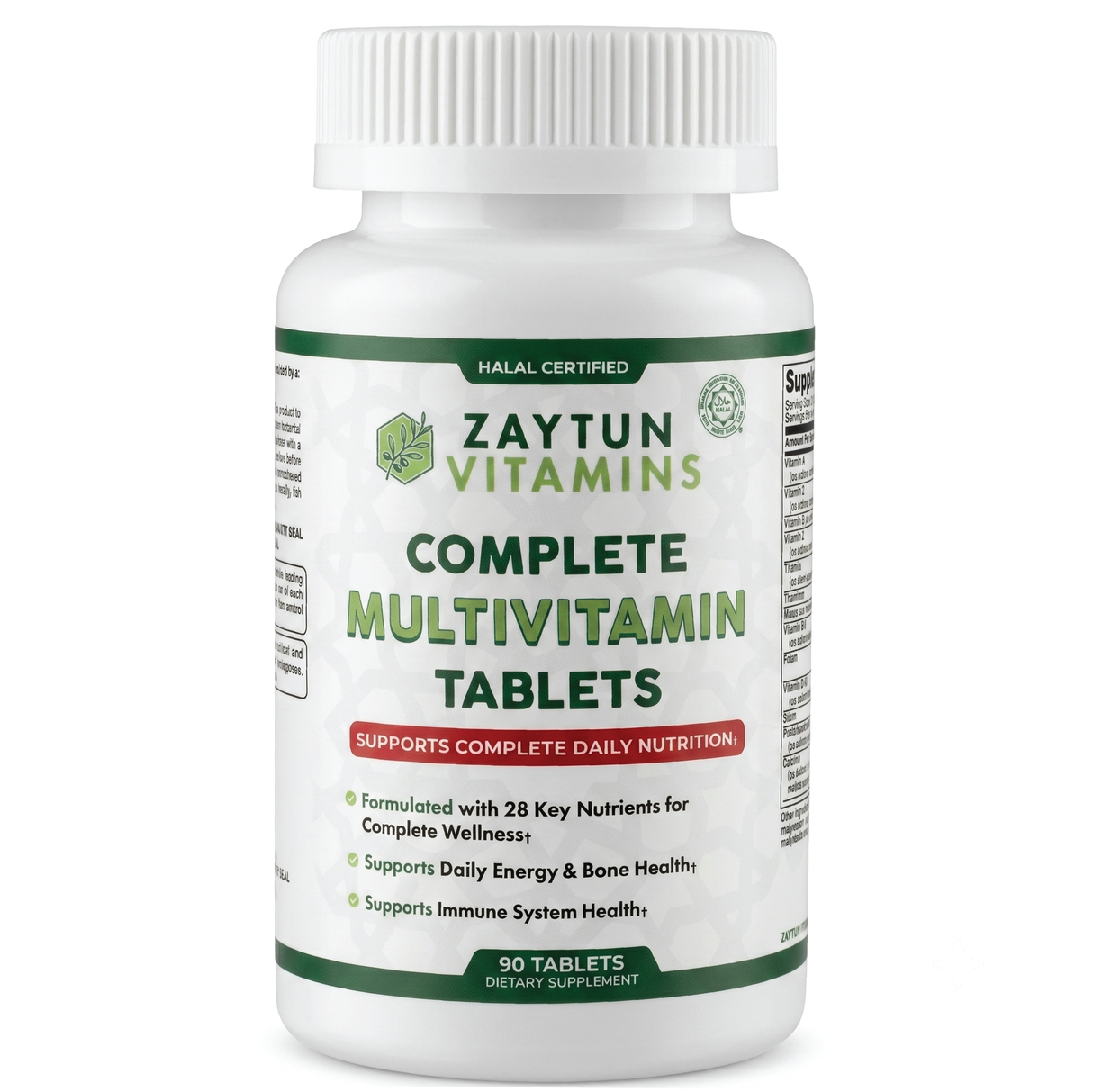 Zaytun Vitamins Complete Multivitamin Tablets bottle on a white background