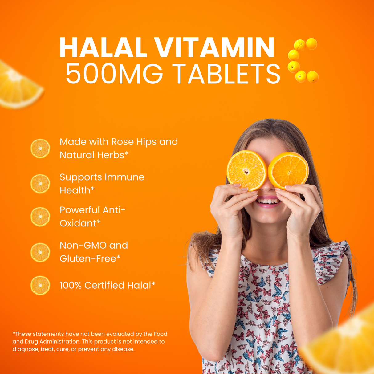 Halal Vitamin C 500mg Tablets (3-Pack)