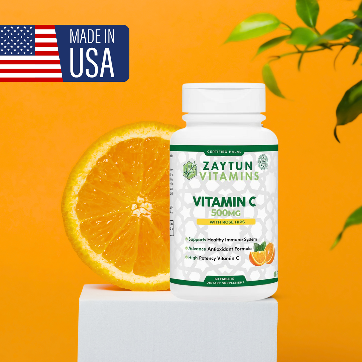 Halal Vitamin C 500mg Tablets (3-Pack)