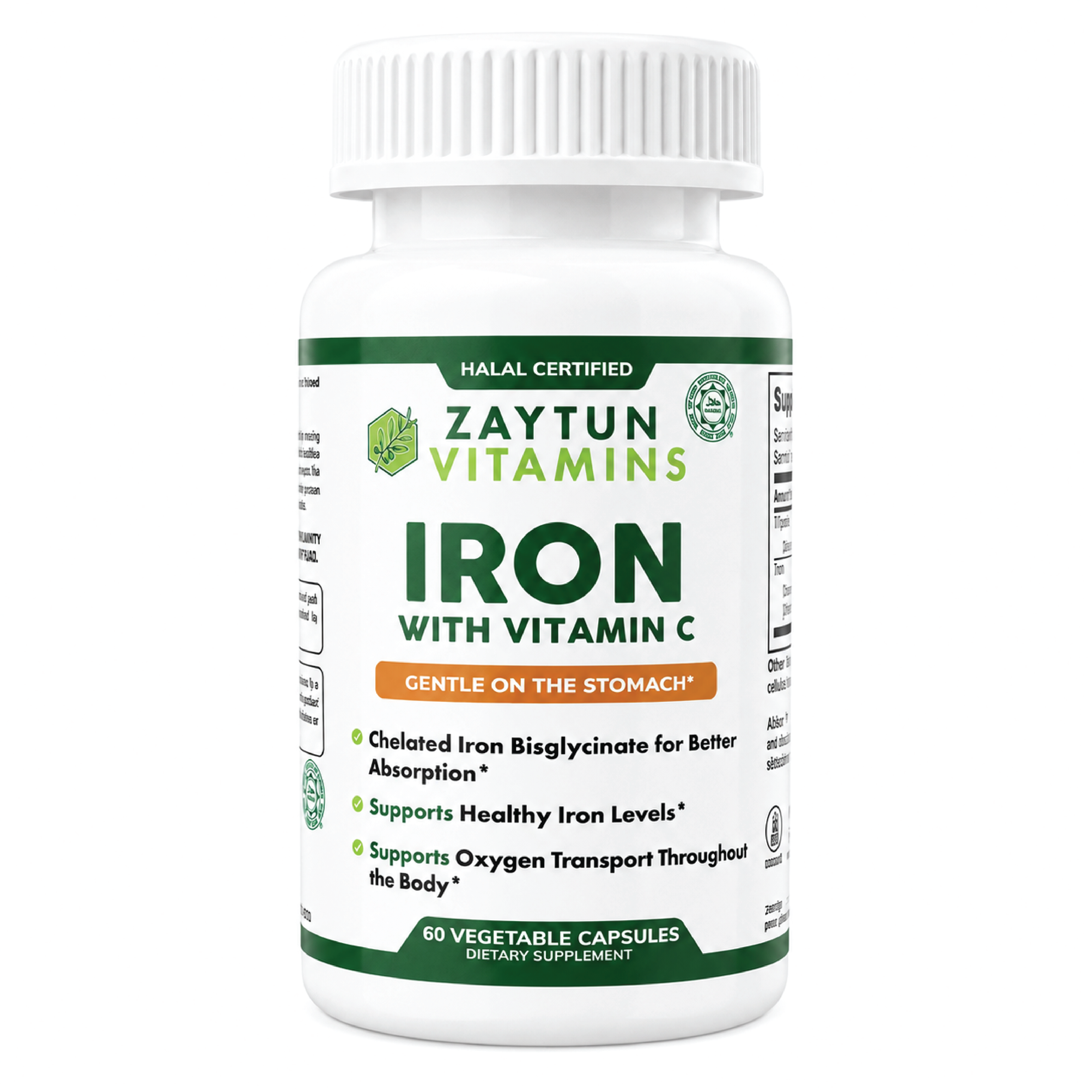Halal Iron + Vitamin C | Albion Chelated Iron | 60 Vegetarian