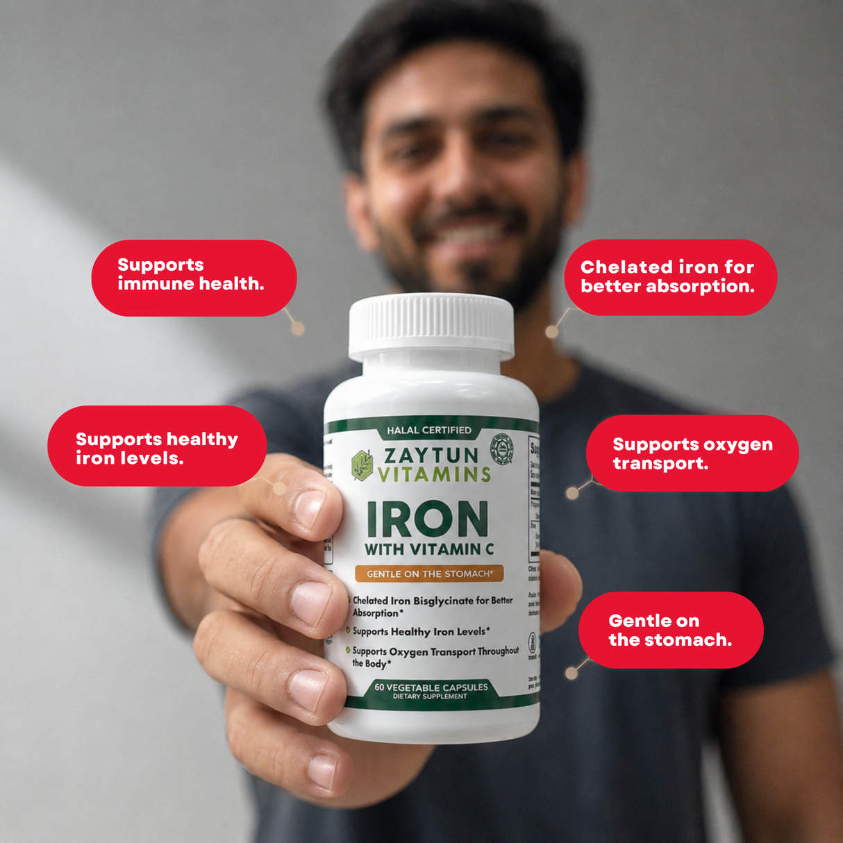 Halal Iron + Vitamin C Capsules (3Pack)