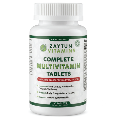 Zaytun Vitamins Complete Multivitamin Tablets bottle on a white background