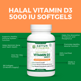 Halal Vitamin D3 5000 IU Softgels