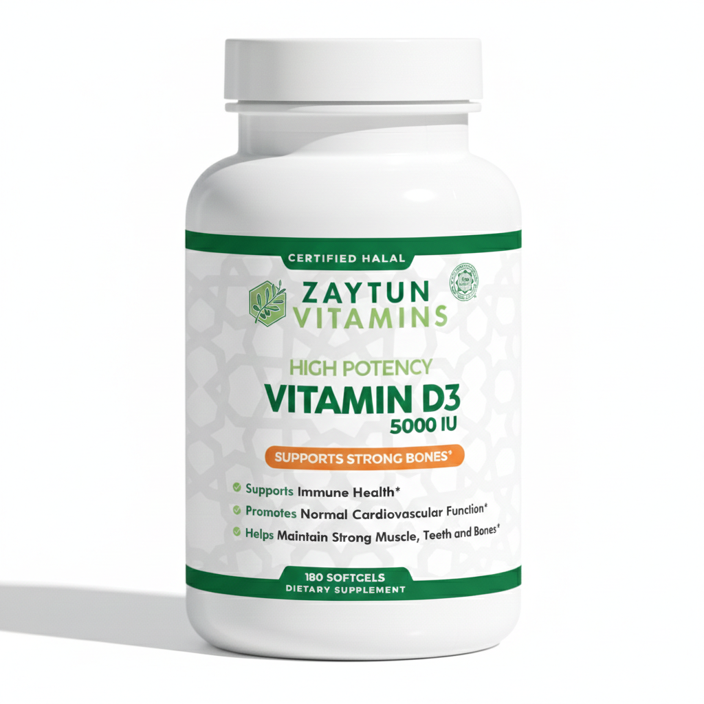 Halal Vitamin D3 5000 IU Softgels
