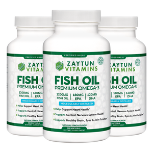 Halal Fish Oil Omega-3 (Halal Gelatin) Softgels (3Pack)