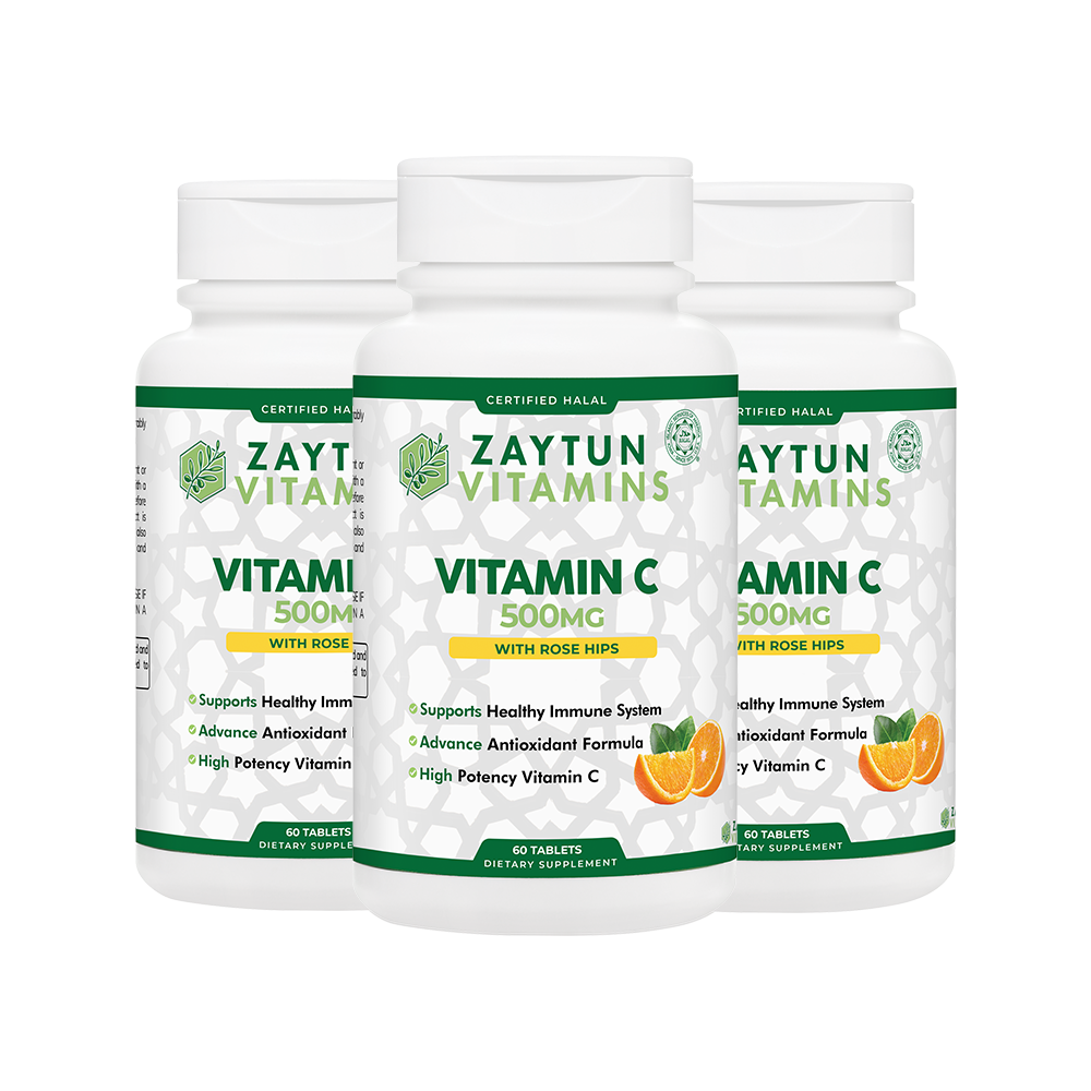 Halal Vitamin C 500mg Tablets (3-Pack) – Zaytun Vitamins
