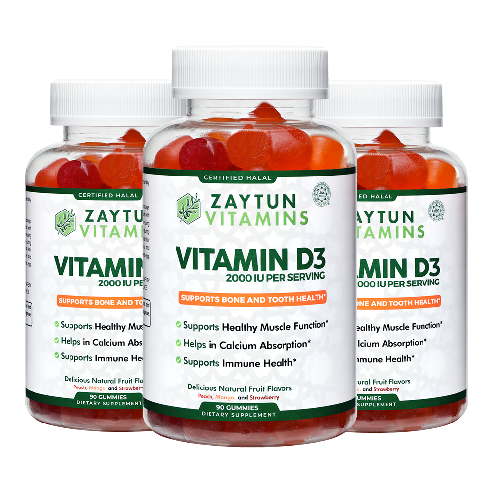 Halal Vitamin D3 2000IU Gummies (3Pack)