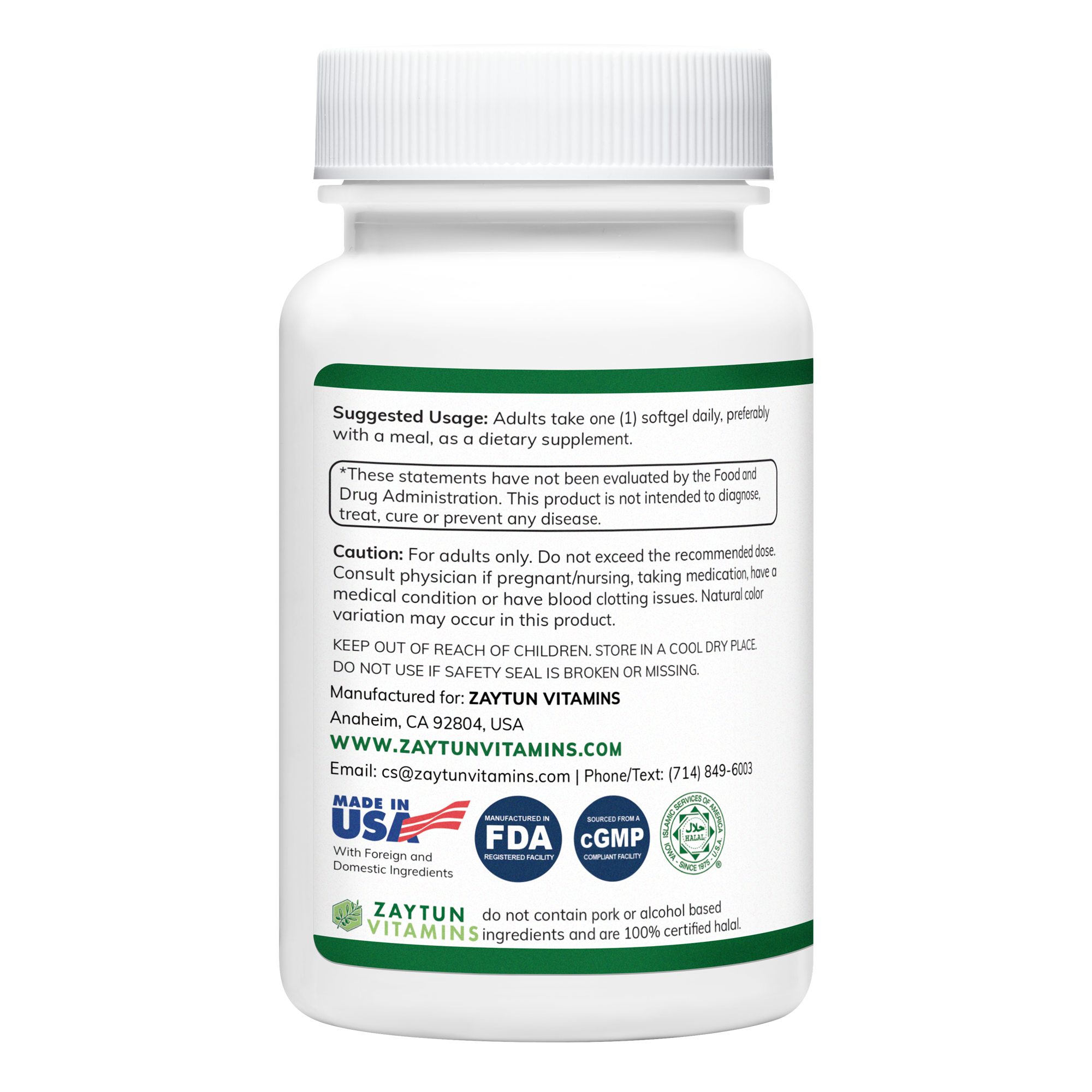 Halal CoQ 10 Softgels